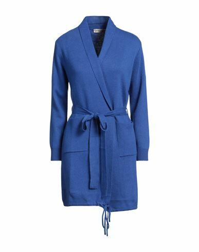 Cashmere Company Woman Cardigan Blue Wool, Cashmere Cover