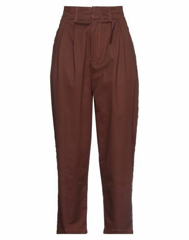 Haikure Woman Pants Brown Cotton, Elastane Cover