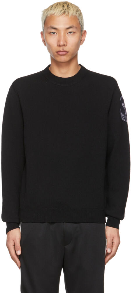 Moncler Genius 2 Moncler 1952 Black Wool Logo Patch Sweater Cover