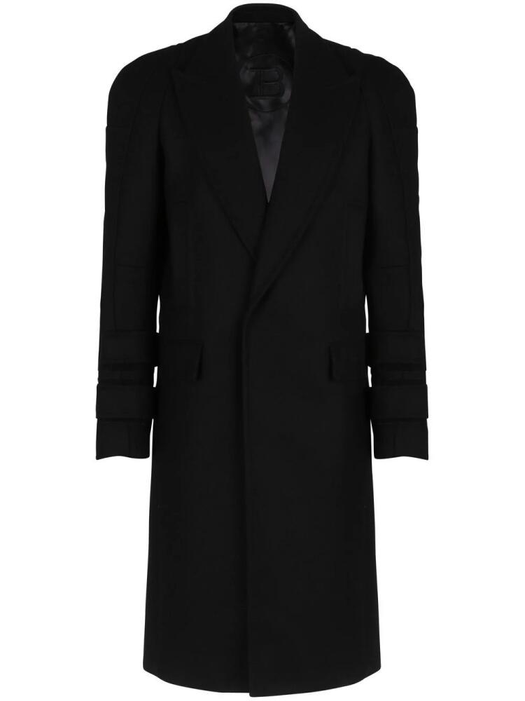 Balmain touch-strap wool-blend coat - Black Cover