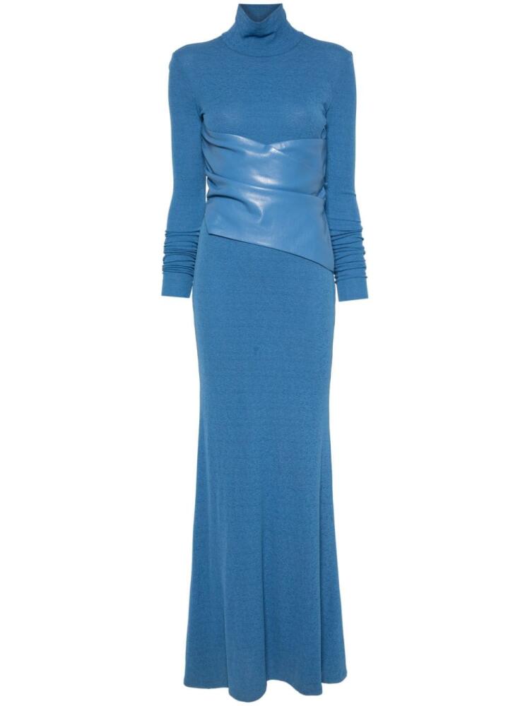 Nanushka draped-detail maxi dress - Blue Cover