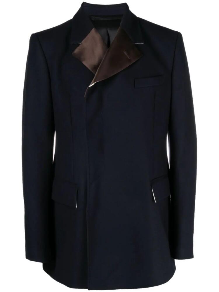 Wales Bonner Histoire notched-lapels coat - Blue Cover