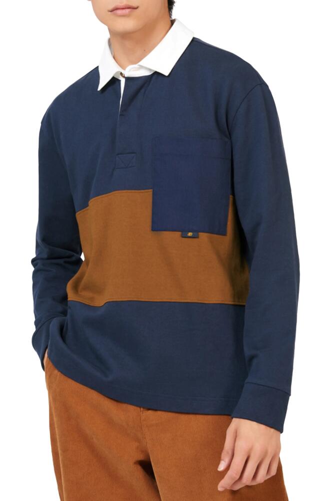 Ben Sherman Colorblock Utility Cotton Rugby Shirt in Dark Navy Cover