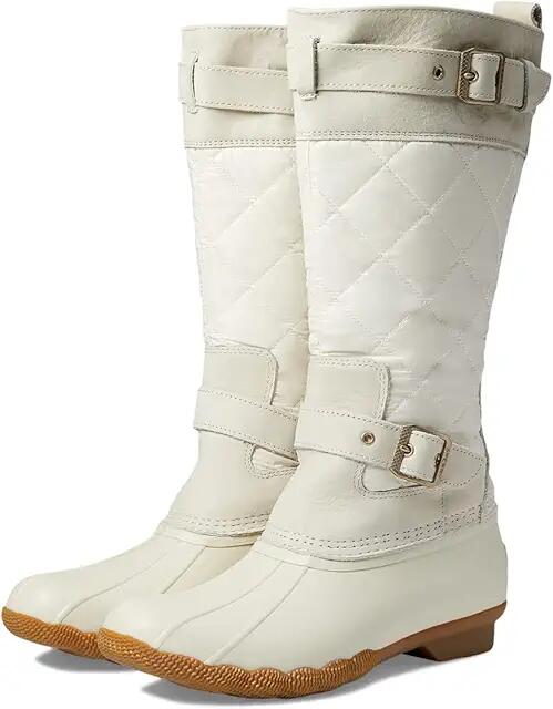 Sperry Saltwater Tall Buckle Nylon Quilt (Ivory) Women's Shoes Cover