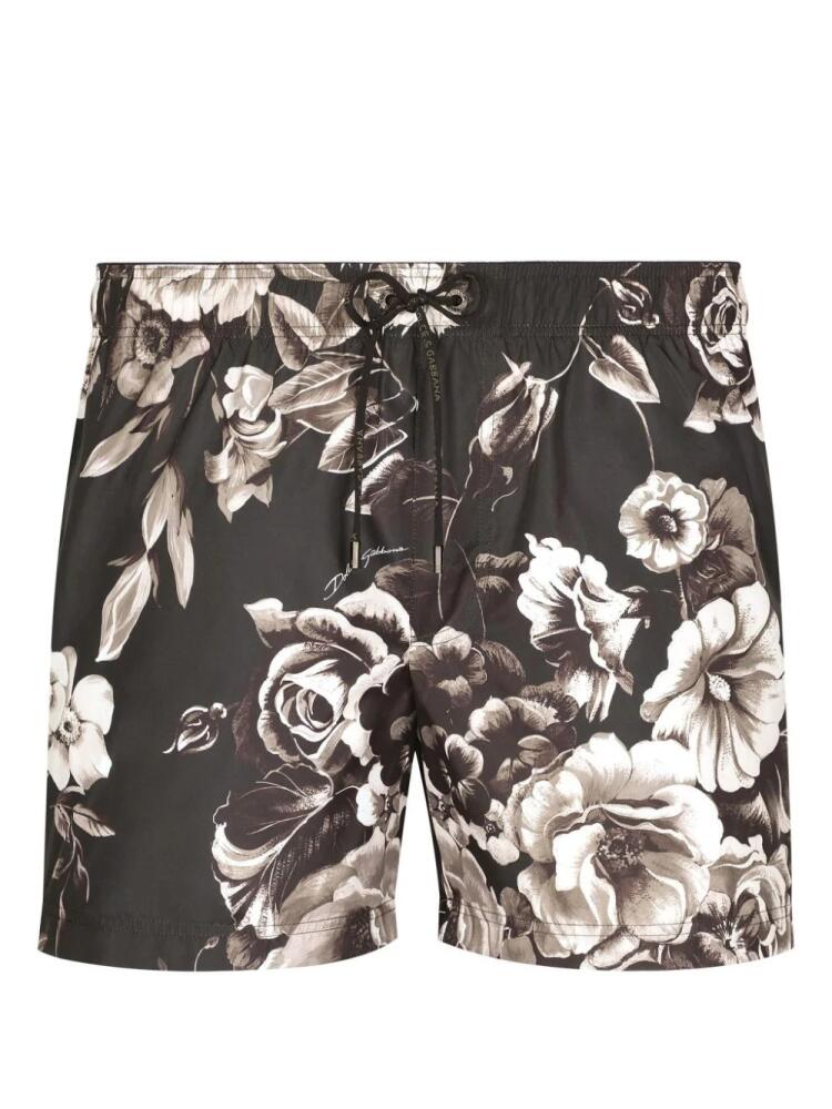 Dolce & Gabbana floral-print swim shorts - Grey Cover