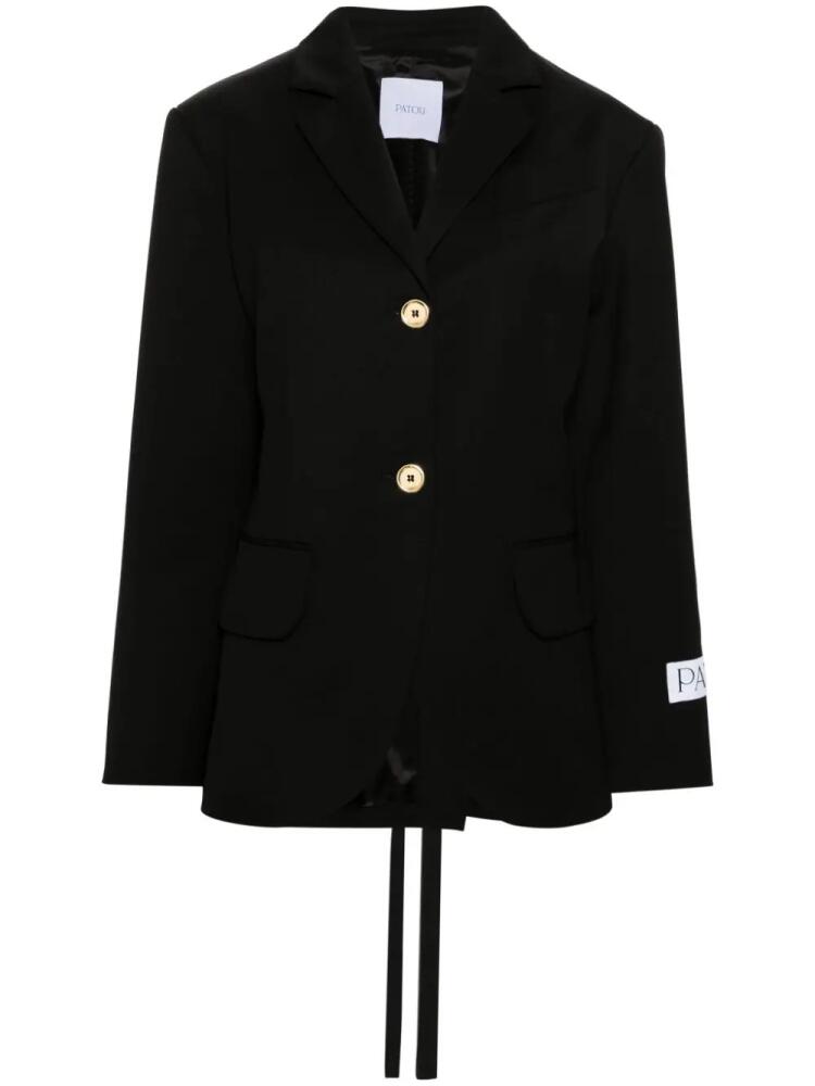 Patou single-breasted belted blazer - Black Cover