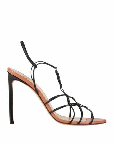 Francesco Russo Woman Sandals Black Leather Cover