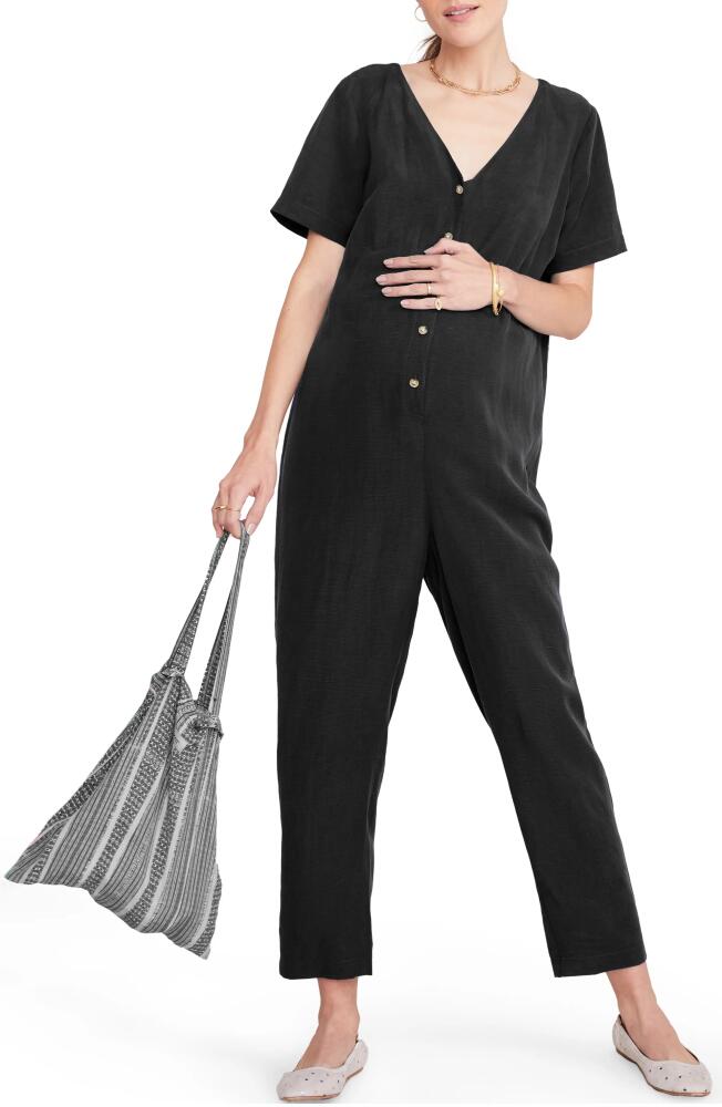 HATCH The Noelle Maternity Nursing Friendly Jumpsuit in Black Cover