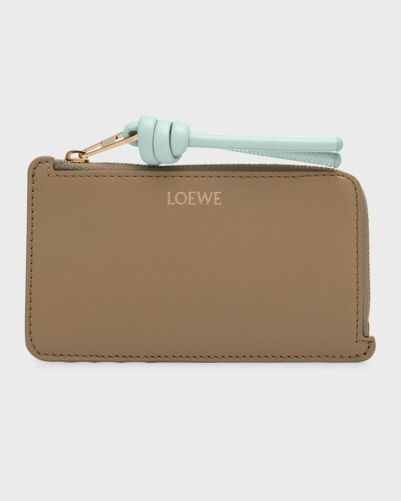 Loewe Knot Zip Card Case in Shiny Napa Leather Cover