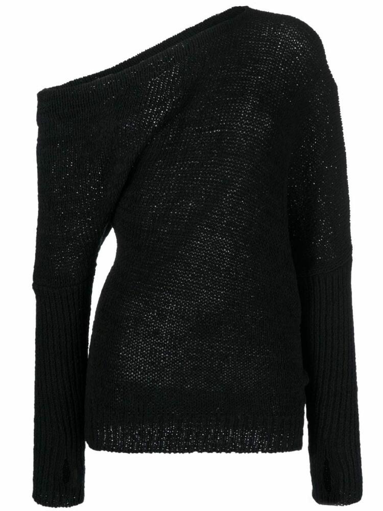 TOM FORD one-shoulder cotton jumper - Black Cover