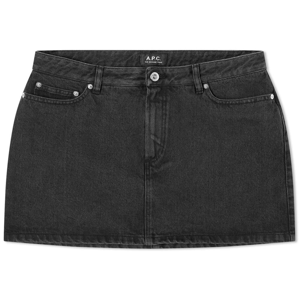 A.P.C. Women's Mini Denim Skirt in Washed Black Cover