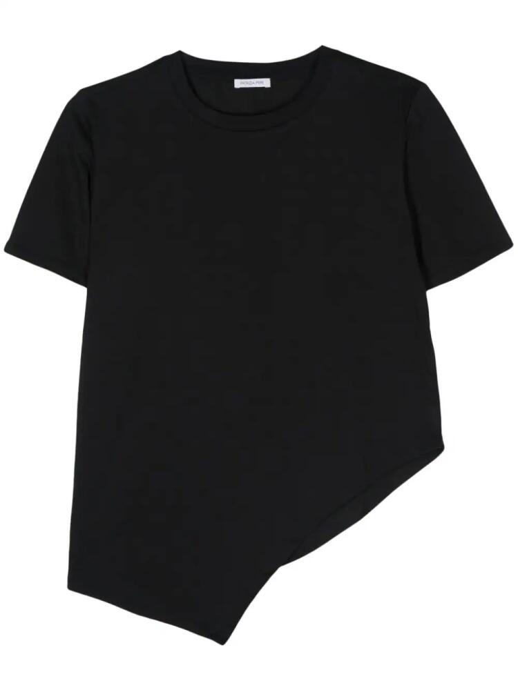 Patrizia Pepe asymmetric cotton T-shirt - Black Cover