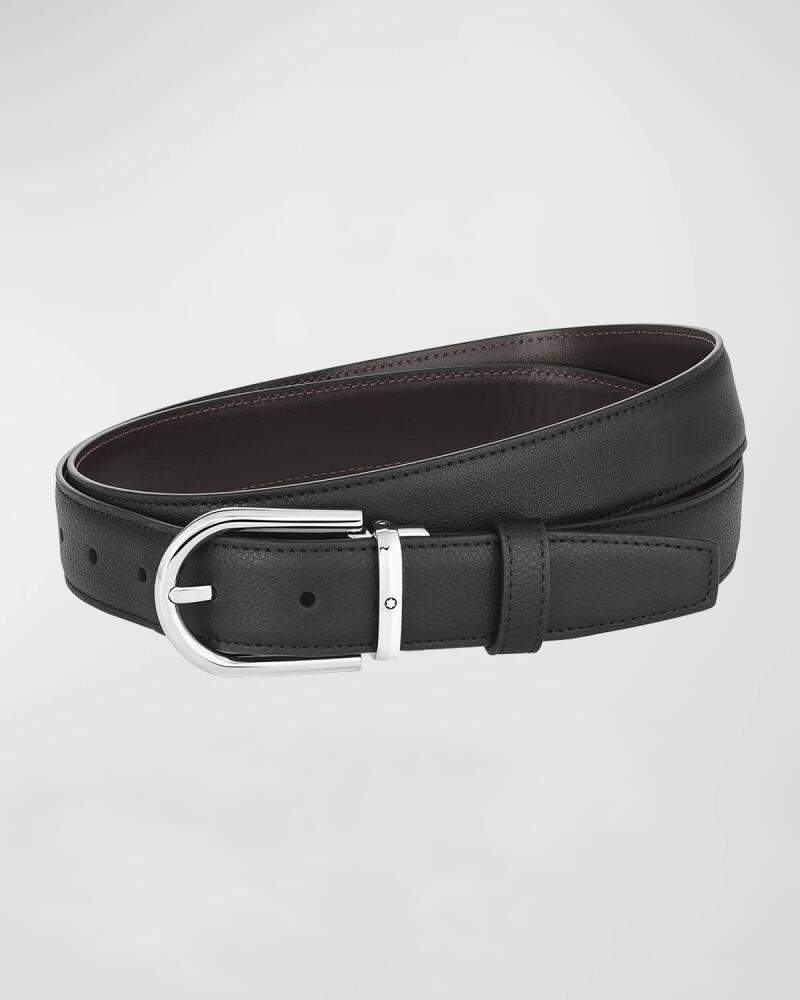 Montblanc Men's Reversible Leather Buckle Belt Cover