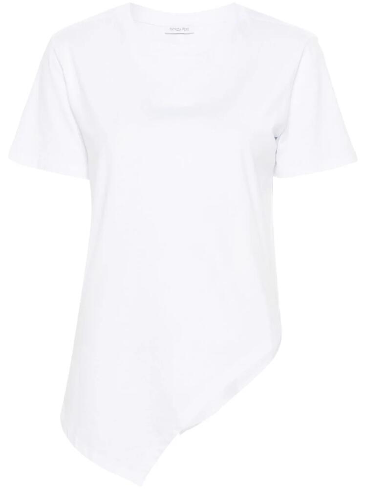 Patrizia Pepe asymmetric-hem cotton T-shirt - White Cover