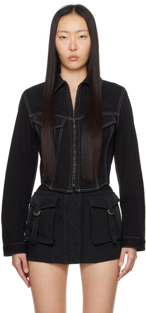 Dion Lee Black Corset Denim Jacket Cover