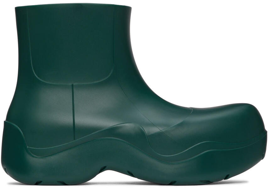 Bottega Veneta Green Matte Puddle Chelsea Boots Cover