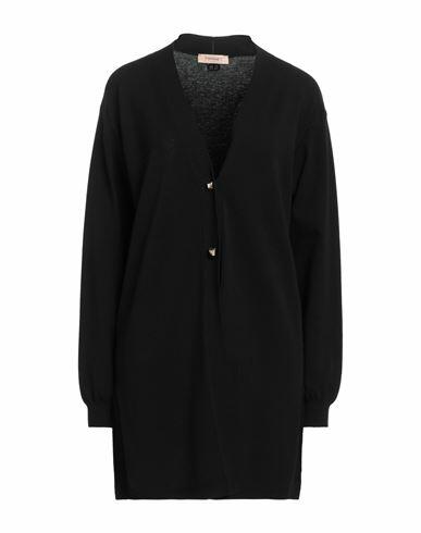 Twinset Woman Cardigan Black Viscose, Polyester Cover