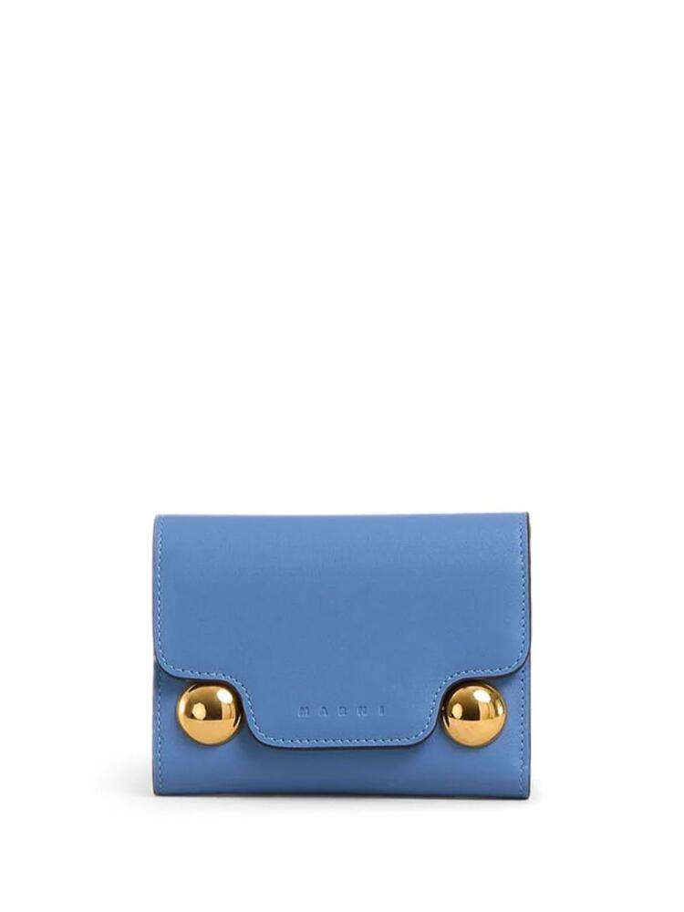 Marni Trunkaroo tri-fold leather wallet - Blue Cover