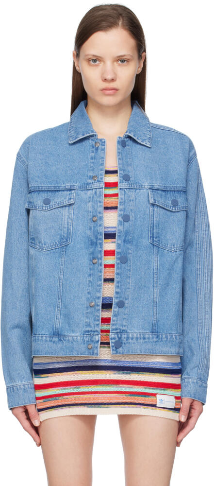 adidas Originals Blue KSENIASCHNAIDER Edition 3-Stripes Denim Jacket Cover