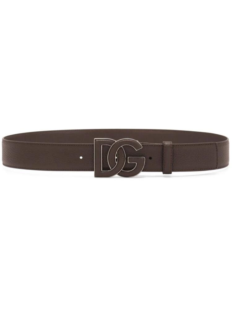 Dolce & Gabbana logo-buckle leather belt - Brown Cover