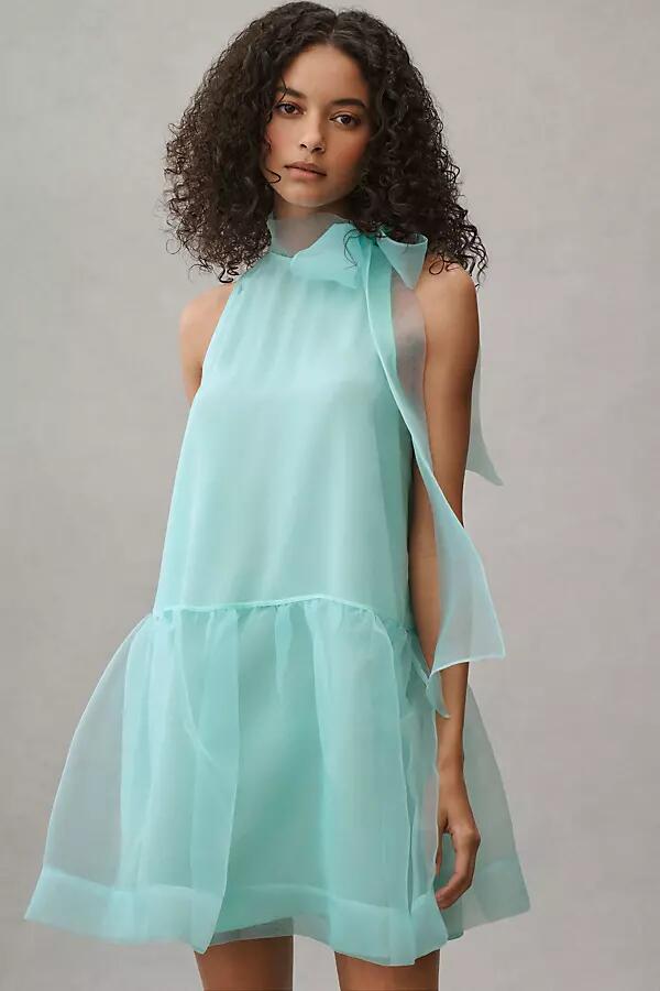 BHLDN Sophia High-Neck Bow-Tie Organza Mini Dress Cover