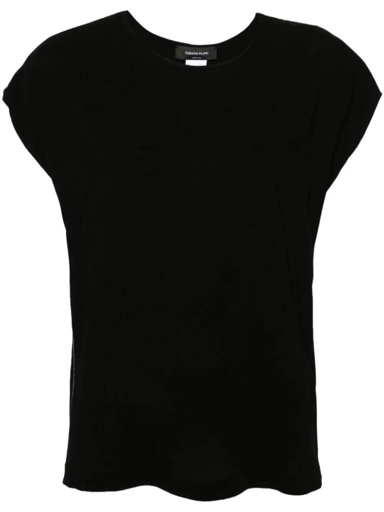 Fabiana Filippi beaded-trim crepe blouse - Black Cover