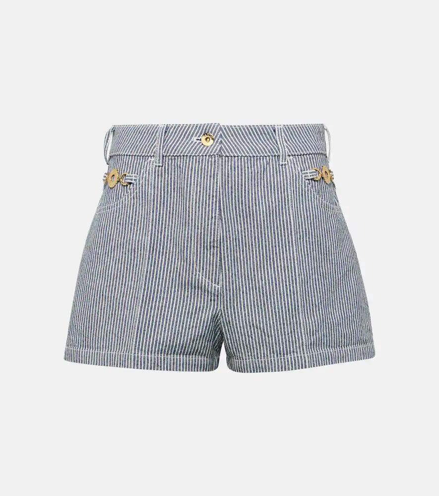 Patou Striped high-rise denim shorts Cover