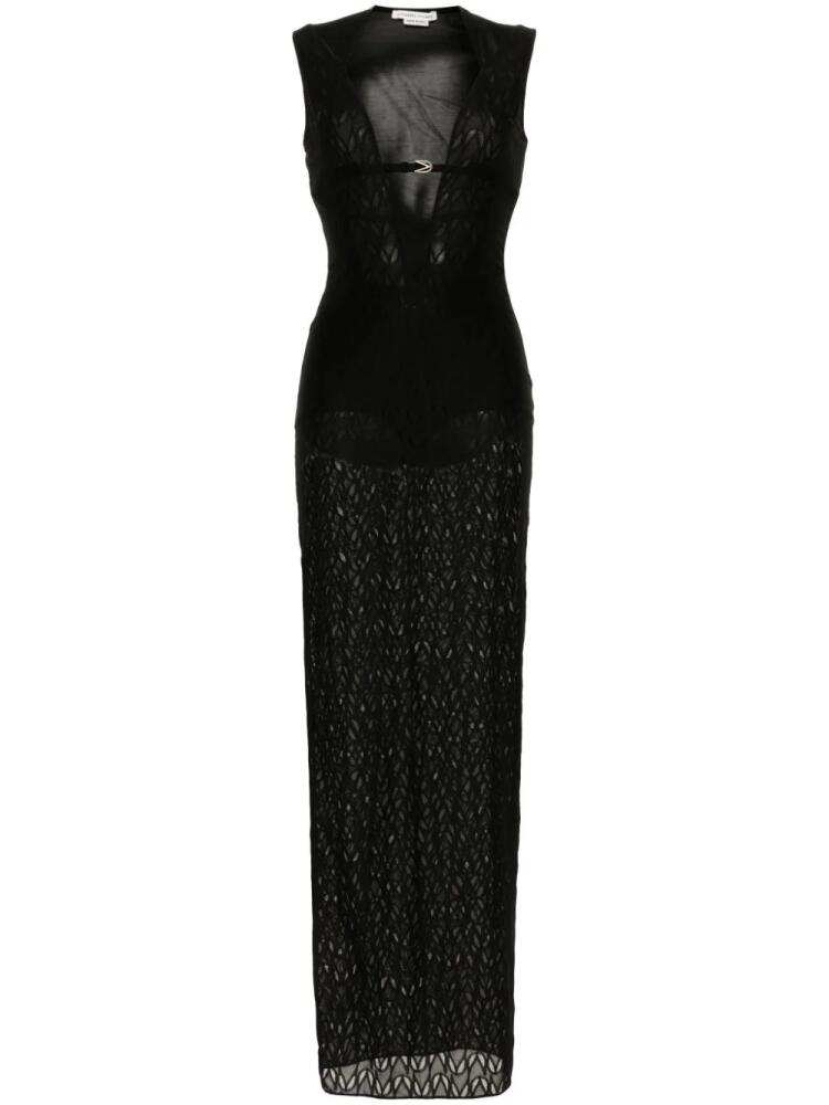 ALESSANDRO VIGILANTE monogram-jacquard maxi dress - Black Cover