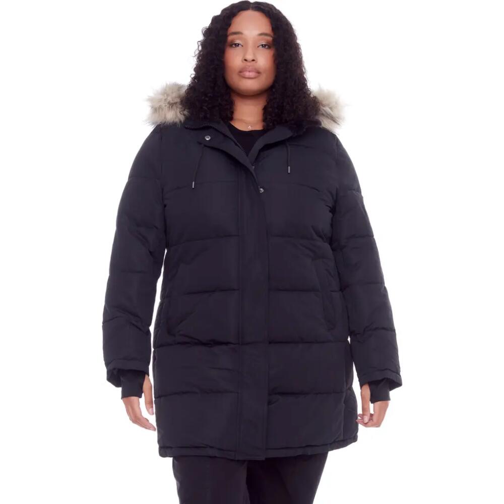 Alpine North AULAVIK PLUS SIZE - Vegan Down Mid-length Hooded Parka Coat in Black Cover