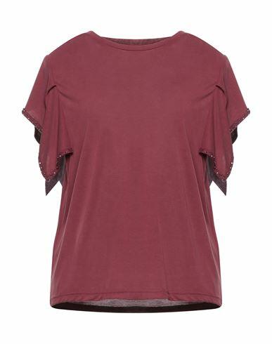 Emma & Gaia Woman T-shirt Brick red Modal, Polyester Cover