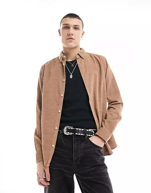 AllSaints Lorella shirt in camel brown Cover