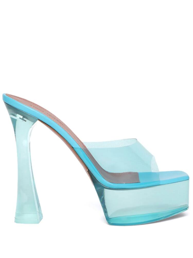 Amina Muaddi Dalida Glass 135mm platform sandals - Blue Cover