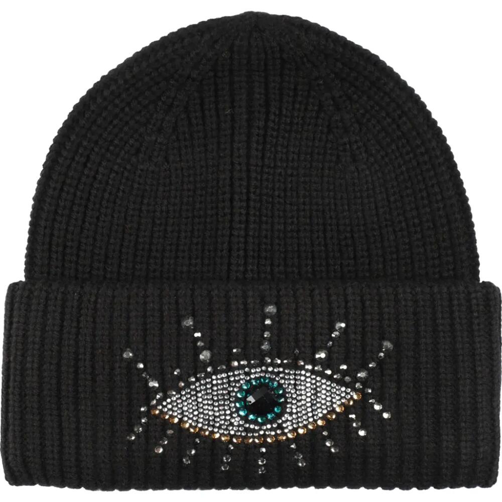 Kurt Geiger London Beaded Evil Eye Beanie in Black Cover