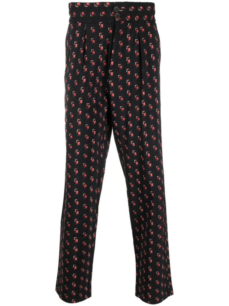 Pierre-Louis Mascia Dylan wool-blend jacquard trousers - Black Cover