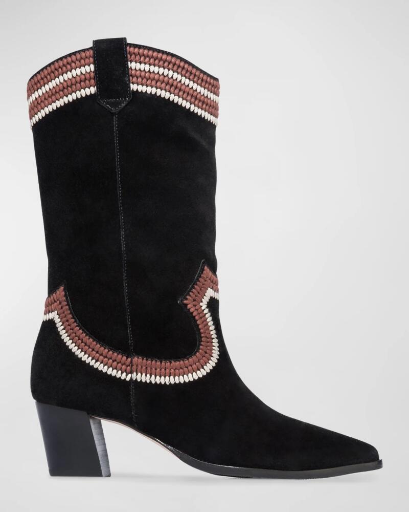 Bernardo Fremont Embroidered Suede Western Boots Cover