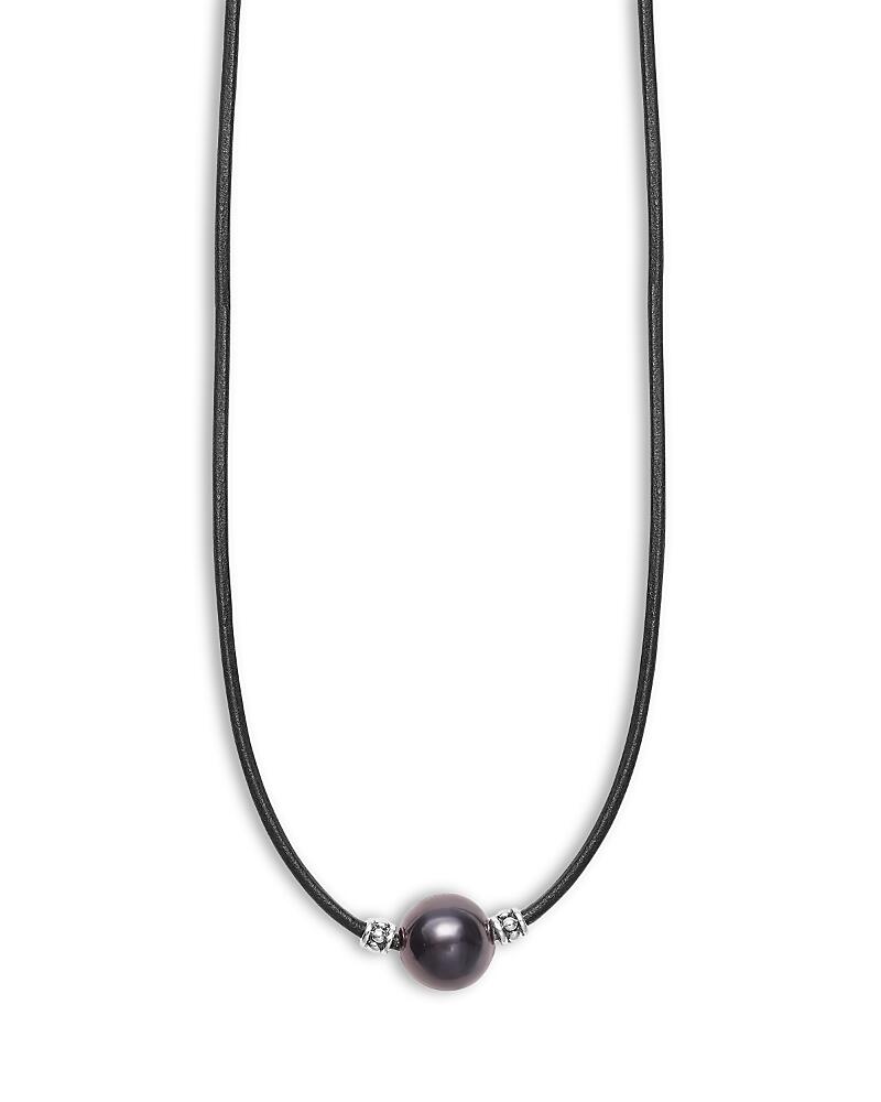 Lagos Men's Sterling Silver Anthem Black Tahitian Pearl Pendant Necklace, 20 - Exclusive Cover