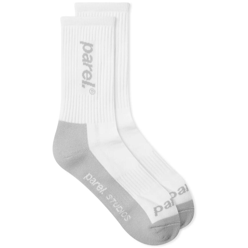 Parel Studios Men's Sports Socks in White/Grey Cover