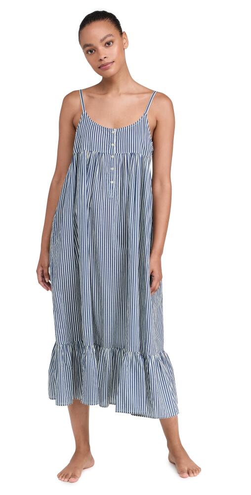 THE GREAT. The Ruffle Tank Night Dress Horizon Stripe Cover