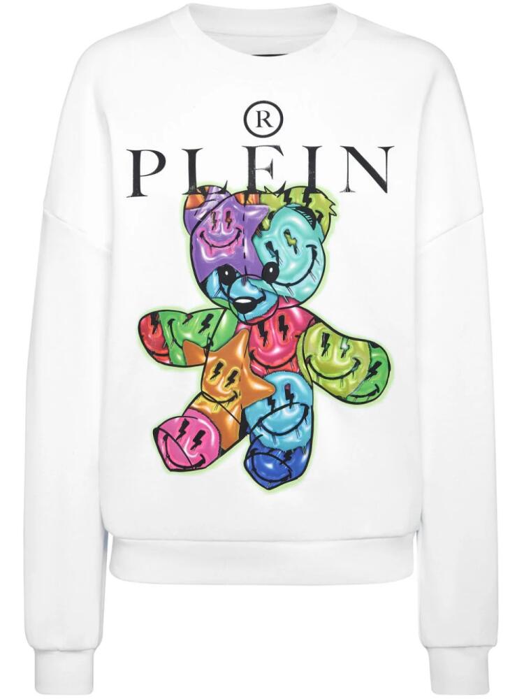 Philipp Plein logo-print cotton sweatshirt - White Cover