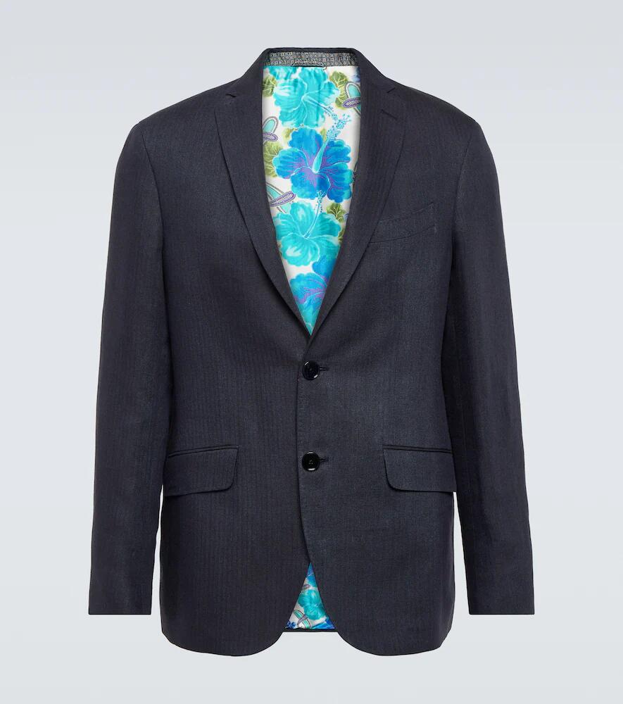 Etro Single-breasted linen blazer Cover