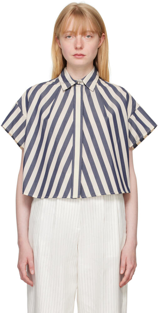 rag & bone Off-White & Navy Martha Shirt Cover