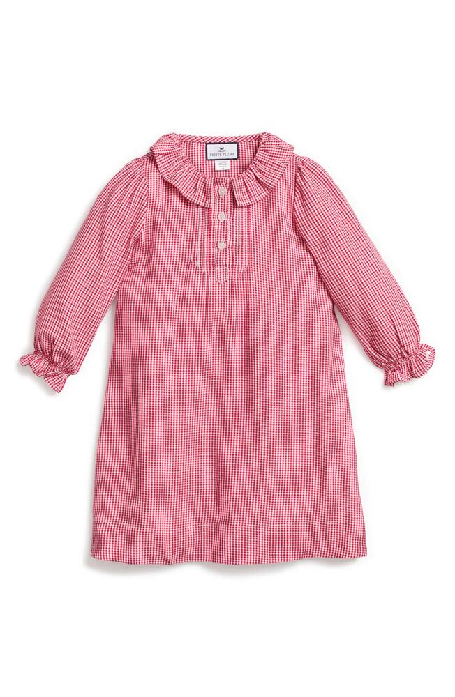 Petite Plume Victoria Gingham Long Sleeve Nightgown in Red Cover