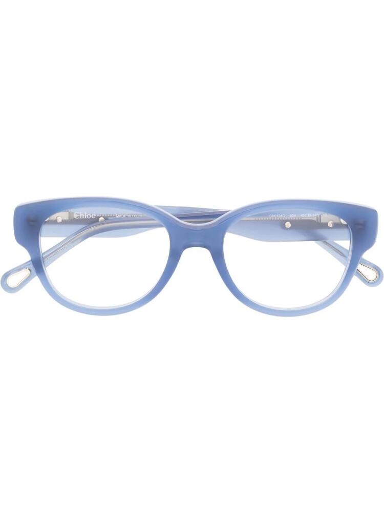 Chloé Eyewear Mirtha rectangle-frame glasses - Blue Cover