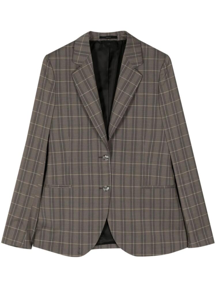 Paul Smith check-pattern wool blazer - Brown Cover