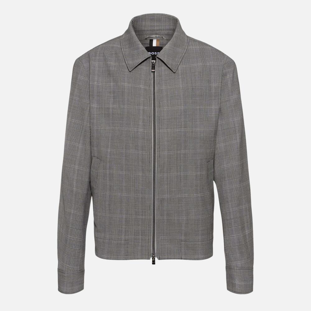 BOSS Black C-Hanry Checked Wool-Blend Zipped Jacket - IT 50/L Cover