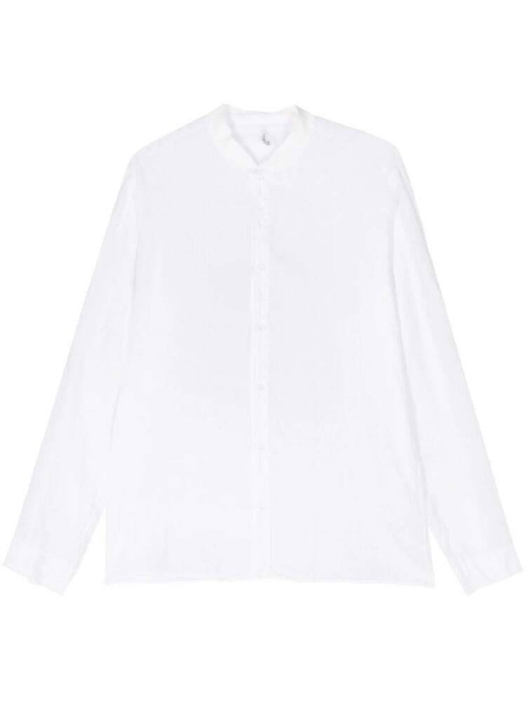 Transit ribbed-band collar linen shirt - White Cover