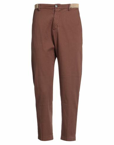 True Nyc Man Pants Brown Cotton, Elastane Cover