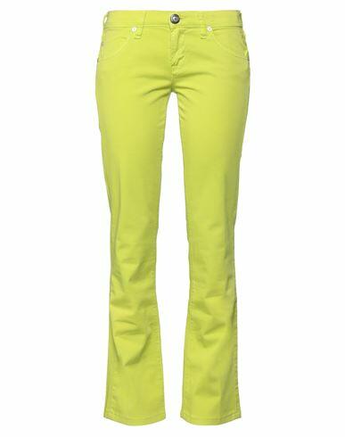 Barba Napoli Woman Pants Acid green Cotton, Elastane Cover