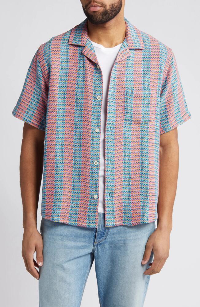 Corridor Iris Plaid Short Sleeve Button-Up Shirt in Pink Cover