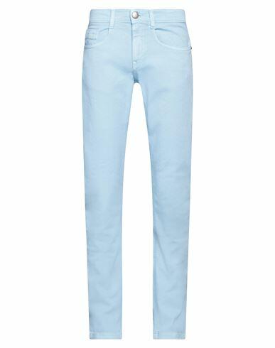 Bikkembergs Man Jeans Sky blue Cotton, Elastane Cover